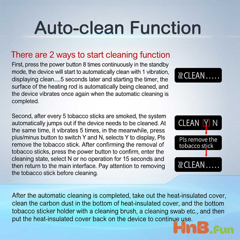 HiTaste P8 Auto-Cleaning HiTaste P8 How to start Auto-Cleaning